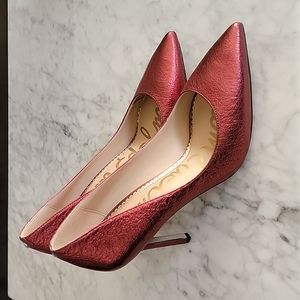 Metallic Red Sam Edelman Heels 10